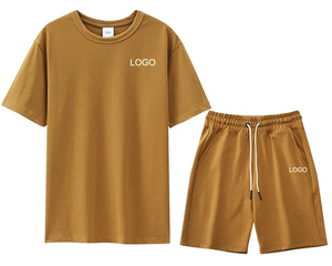 Custom Design T shirt & Shorts <b>Set</b> Summer Clothes 2PCS <b>Set</b> 100% Cotton Short Sleeves Men's Casual Wear t-shirts and shorts <b>Sets</b> - Product Image 2