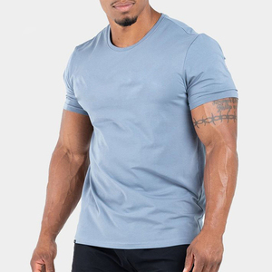 T-shirts pour hommes à col rond en coton/fibre de bambou, couleur unie, coupe classique, manches courtes, écologiques, séchage rapide, nouvelle arrivée, OEM personnalisé - Product Image 5