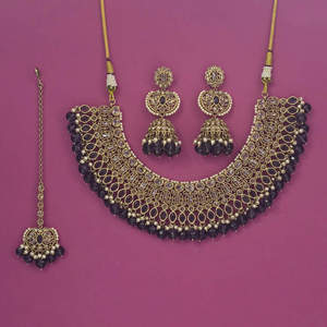 Exportateur de bijoux faits à la main en Inde, collier antique Moti avec placage Mehndi 901714 - Product Image 6