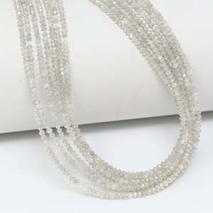 Perles Rondelles Facettées à la Main en Diamant Gris Naturel, 1,8 mm-2,2 mm, 16,5 Pouces, Micro-Coupées, Perles Libres pour la Fabrication de Bijoux Fins - Product Image 3