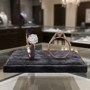 แหวนหมั้นเพชรเพาะเลี้ยง 1 กะรัต ทรงกลม ทองคำโรสโกลด์ 14K รับรองโดย IGI หรูหราสำหรับงานปาร์ตี้ - Product Image 5