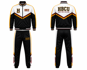 Ensemble de survêtement streetwear HBCU pour hommes, coupe ajustée, sweat à capuche et pantalon de jogging, prix de gros, survêtement haute performance pour l'université - Product Image 1