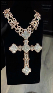 Colgantes de Cruz de Moissanita Clover con Diamantes Iced Out, Joyería Religiosa, Collar, Colgante Personalizado, Idea de Regalo - Product Image 2