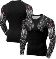 Chemise de compression à manches longues pour homme, à séchage rapide, imprimé par sublimation, polyester, motif dragon