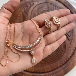 Luxury Goodshopping <b>Crystal</b> Rhinestone Necklace Earring <b>Set</b> Women Silver Plated Stainless Steel Trendy Heavy Bridal Anniversary - Product Image 3