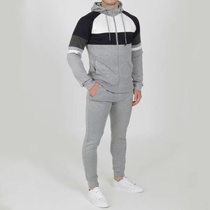 Conjunto Deportivo de 2 Piezas para Hombre, Sudadera con Capucha y Pantalones Jogger de Tela de Rizo con Bloques de Color Estampados para Invierno, para Gimnasio y Running - Product Image 2