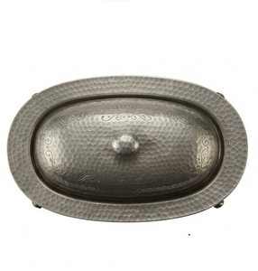 Plat à beurre texturé gris bronze personnalisé, le plus vendu, vaisselle de table de cuisine sur mesure - Product Image 3