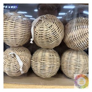 Adorno Navideño de Bola de Ratán Natural, Esfera Tejida para Decoración de Árboles Navideños, Exhibiciones de Invierno y Decoraciones Festivas para el Hogar - Product Image 5