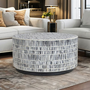 Meubles de maison minimalistes contemporains Table basse incrustée à la main Artisans qualifiés à dessus relevable fabriqués en os coloré - Product Image 1