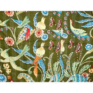 Colcha Kantha Bohemia Hecha a Mano de Algodón Indio, Manta Kantha de Sari Antiguo, Colcha Bangali Gudri, Lote al por Mayor, Colcha Kantha Vintage - Product Image 2