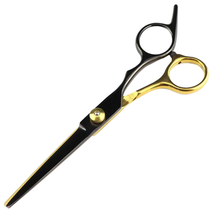 Ciseaux de coiffure professionnels noirs et or 6'' avec logo personnalisé, en acier inoxydable, légers, réutilisables, outil de coupe de cheveux OEM - Product Image 6