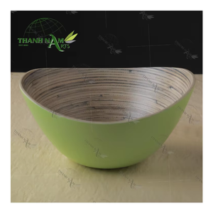 Tazones de Bambú Lacado Ligeros y Personalizables, Tazones Desechables Ecológicos Clásicos para Uso Doméstico, Fiestas, Ensaladas, Sopas, 10L - Product Image 1