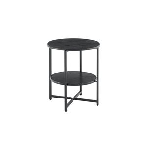 Small Round 2-Tier Farmhouse End Table Durable Accent Tables for Small Spaces <b>Night</b> <b>Stands</b> for Bedrooms Living Room Coffee Table - Product Image 2