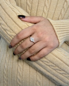 High Demand Radiant Trio <b>Ring</b> With Half <b>Moon</b> Cut Lab Grown Diamond 18K Gold Wholesale OEM Fine Jewelry Manufacturer Supplier - Product Image 1