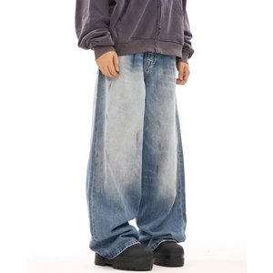 <b>Denim</b> Manufacturer Custom DTG Men's Medium Vintage Slim Cotton Straight Wide Leg Casual Summer Mid Breathable Quick Dry Solid - Product Image 1