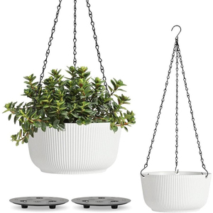 Maceta colgante moderna de metal negro redonda, estilo industrial, media luna, para plantas suculentas, hierbas y decoración del hogar, para interiores y exteriores. - Product Image 4