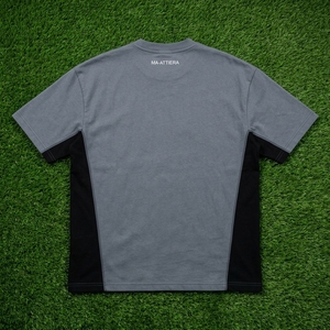 Camiseta de Hombre Gris con Cuello Redondo, Manga Corta, Corte Holgado, Panel Lateral en Contraste, Estilo Casual Urbano - Product Image 5