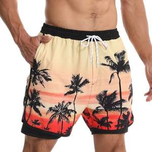 Shorts de Baño para Hombre, Estampados, Ecológicos, Transpirables, de Secado Rápido, con Cierre de Cordón, Casuales, para Playa, Cintura Baja, Poliéster - Product Image 1