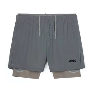 Shorts de course en gros pour hommes et garçons, décontractés, amples, double couche, élastiques, pour le jogging et la gym, avec poches, vente directe usine - Product Image 1