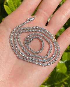 Collier tennis gradué en or 14K et argent 925, diamant de laboratoire taille brillant rond, bijoux classiques pour usage quotidien, prix de gros - Product Image 2