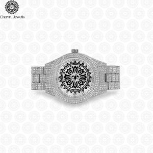 Reloj de Lujo para Mujer Charm Jewells, de Acero Inoxidable, Forma Tonneau, Movimiento de Cuarzo Analógico, Cristal de Zafiro, Esfera de 38 mm, Bisel con Diamantes - Product Image 4