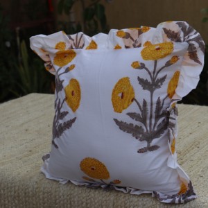 Funda de Cojín de Algodón Indio con Estampado Floral Estilo Side, en Algodón Puro para Uso en el Hogar y Hoteles - Product Image 3