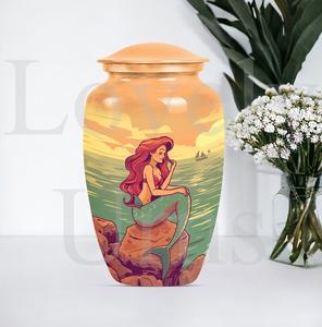 Urne funéraire et commémorative décorative en forme de sirène pour cendres humaines, souvenir et hommage - Product Image 4
