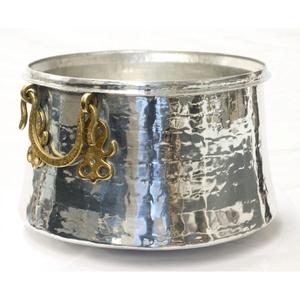 Hammered Copper Wine Cooler Round Shape Metal Vintage Style Handmade Ice Bucket Fruit Pattern Party Beverage Holder - Product Image 6