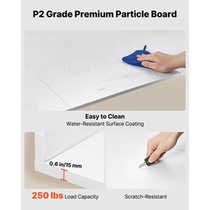 Piano di Lavoro a Muro per Lavatrice e Asciugatrice 54 X 27.5 Pollici, Top in Legno con 2 Ganci, Resistente all'Acqua - Product Image 4