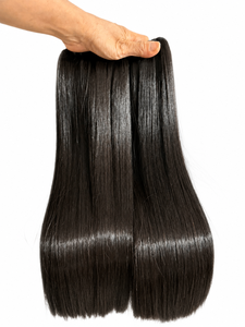 ผมเวียดนามแท้แบบ Remy เกรด Super Double Drawn สีดำธรรมชาติ เนื้อนุ่มสลวย ปลายผมหนาเต็มเส้น ขายส่งจากโรงงาน - Product Image 2
