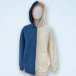 Sweat-shirt à capuche unisexe color block, coupe classique, en molleton, décontracté, pour l'automne, violet et noir, pull tricoté - Product Image 4