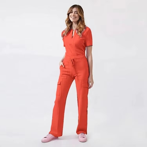 Ensembles de blouses médicales haut de gamme pour femmes, personnalisables, uniforme d'infirmière d'hôpital, haut à col en V, pantalon cargo, tenue de travail pour médecins et infirmières, vêtements médicaux - Product Image 3
