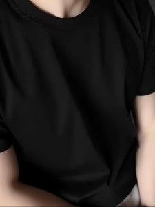 Camiseta Casual de Manga Corta para Hombre, Tejida, Transpirable, Antiarrugas, de Secado Rápido, 100% Algodón, Mezcla de Poliéster/Algodón para Verano - Product Image 4