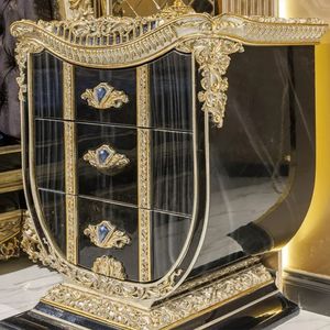 Offre Spéciale : Ensemble de Chambre Emma Luxe Classique Noir et Or – Lit Capitonnée Sculpté Style Palais Royal Européen - Product Image 5