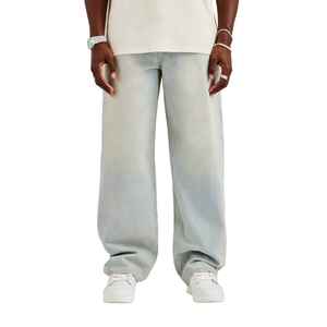 Manufacturer Direct Men's Wholesale Breathable Casual Dark Straight Solid Denim Jeans Embroidery for Summer Autumn Winter - Product Image 1