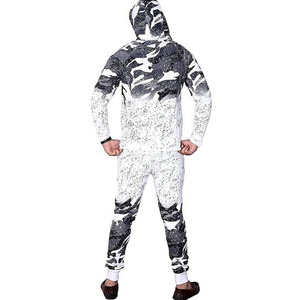 Ensemble de survêtement 2 pièces tendance streetwear pour homme : sweat à capuche zippé et pantalon de jogging en coton, coupe ajustée, patchwork contrastant - Product Image 5