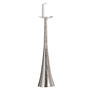Support à bougies moderne et élégant pour la décoration intérieure, porte-bougie de haute qualité, finition argentée, en aluminium coulé, fait main et personnalisé. - Product Image 2
