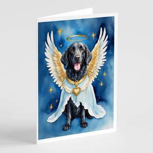 Whimsical A7 Tamaño 5x7 Curly-Coated Retriever Angel Tarjetas de felicitación Paquete de 8 Tarjetas de nota en blanco con sobres - Product Image 1