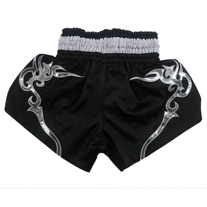 Men Muay Thai Shorts Satin Sublimation Print <b>Elastic</b> Waist Side Slit Training Gym Lightweight Colorful top men muay thai martial - Product Image 4