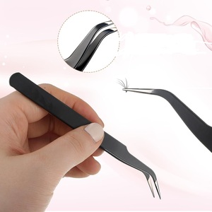 Pinces à cils de haute qualité à pointe fine pour la pose des cils, avec poignée antidérapante, en promotion - Product Image 3