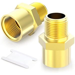 Adaptateur de raccord de tuyau en laiton 1" NPT mâle x 1" filetage G (BSP) femelle basse pression poli - Product Image 1