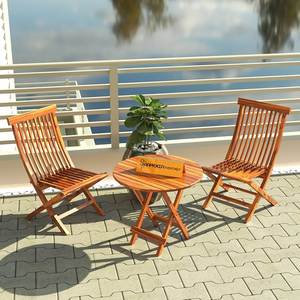 Wooden <b>Folding</b> Garden Set <b>Outdoor</b> Patio <b>Table</b> and Chairs Bamboo Style Balcony Furniture - Product Image 1