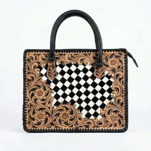 Bolso Tote de Mujer Elegante, de Cuero Genuino 100%, Color Sólido, Tallado y Decorado, Ligero, Impermeable, de Alta Calidad, para Verano y Otoño - Product Image 1