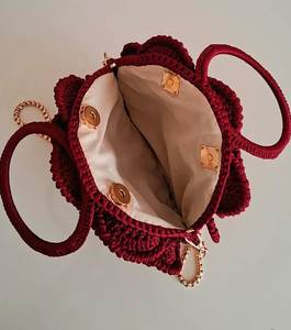 Bolsos de Lona Bohemios Hechos a Mano con Flores de Ganchillo, Bordado en Color Sólido, Color Personalizado, Cierre Abierto - Moda Femenina para Viajes - Product Image 2