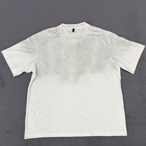 T-shirt pour homme en coton blanc à col rond et manches courtes, coupe classique, couleur unie, jersey tricoté, design simple - Product Image 1