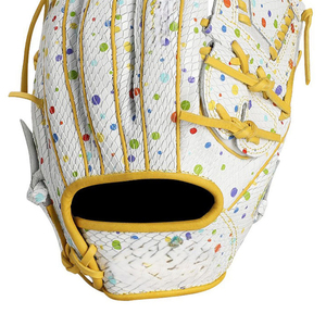 Gant de baseball professionnel personnalisé en cuir de vachette, blanc à pois colorés, pour jeunes et adultes, pour softball, intérieur et extérieur, OEM - Product Image 4