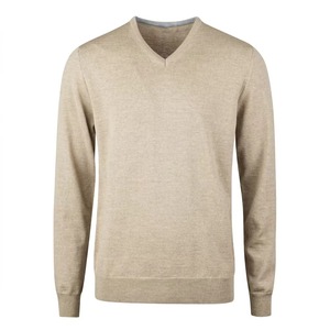 Pull en laine tricoté pour femme, col en V, couleur unie, coupe classique, style décontracté, automne, longueur intégrale - Product Image 3