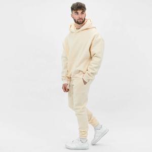 New Arrival Blank Sweatsuit set 2 pieces <b>Oversized</b> <b>Jogger</b> tracksuit set Cotton Fleece Dropped Shoulder Hoodie and Pant Set - Product Image 3