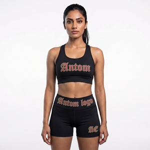 ชุดเซ็ตเสื้อชั้นในกีฬาลำลองสำหรับผู้หญิง ฤดูร้อน พร้อมกางเกงขาสั้นยาวระดับเข่า สองชิ้น สีพื้น ระบายอากาศได้ดี เป็นมิตรกับสิ่งแวดล้อม ผลิตจากผ้าสแปนเด็กซ์/โพลีเอสเตอร์ ทรงเข้ารูป สั่งซื้อขั้นต่ำน้อย - Product Image 3