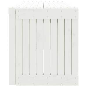 Banc de jardin extensible en pin massif blanc, grand banc de terrasse - Product Image 6